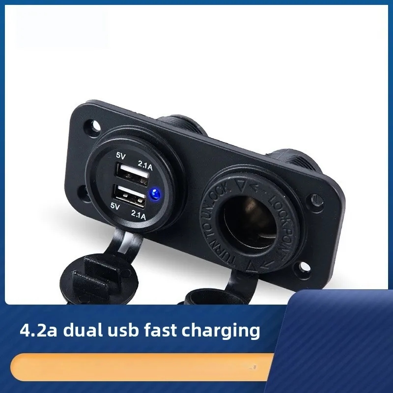 

Car Mobile Phone Charger Car Modification One To Two Double Usb12-24V Plug and Play Pure Copper Components