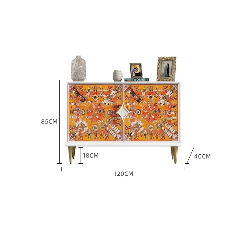 

entrance hall cabinet glass painted art storage decoration solid wood dining side cabinet