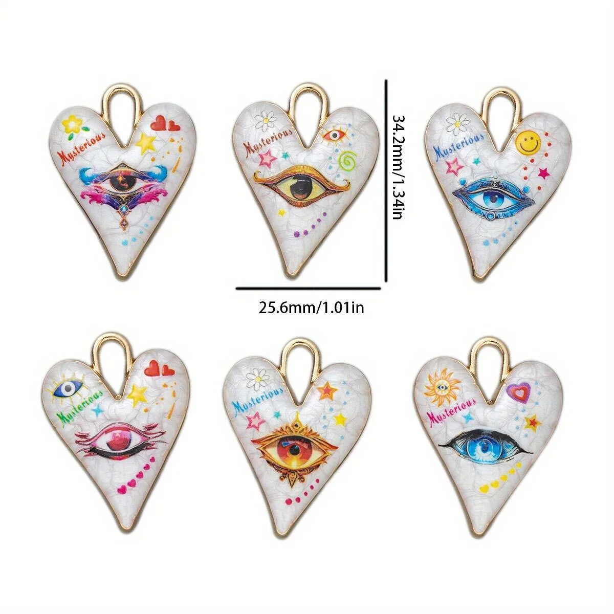 6pcs Color Devil\'s Eye Graffiti Jewelry For Jewelry Making Enamel Pendants DIY Earrings Necklace Bracelet Jewelry Accessories