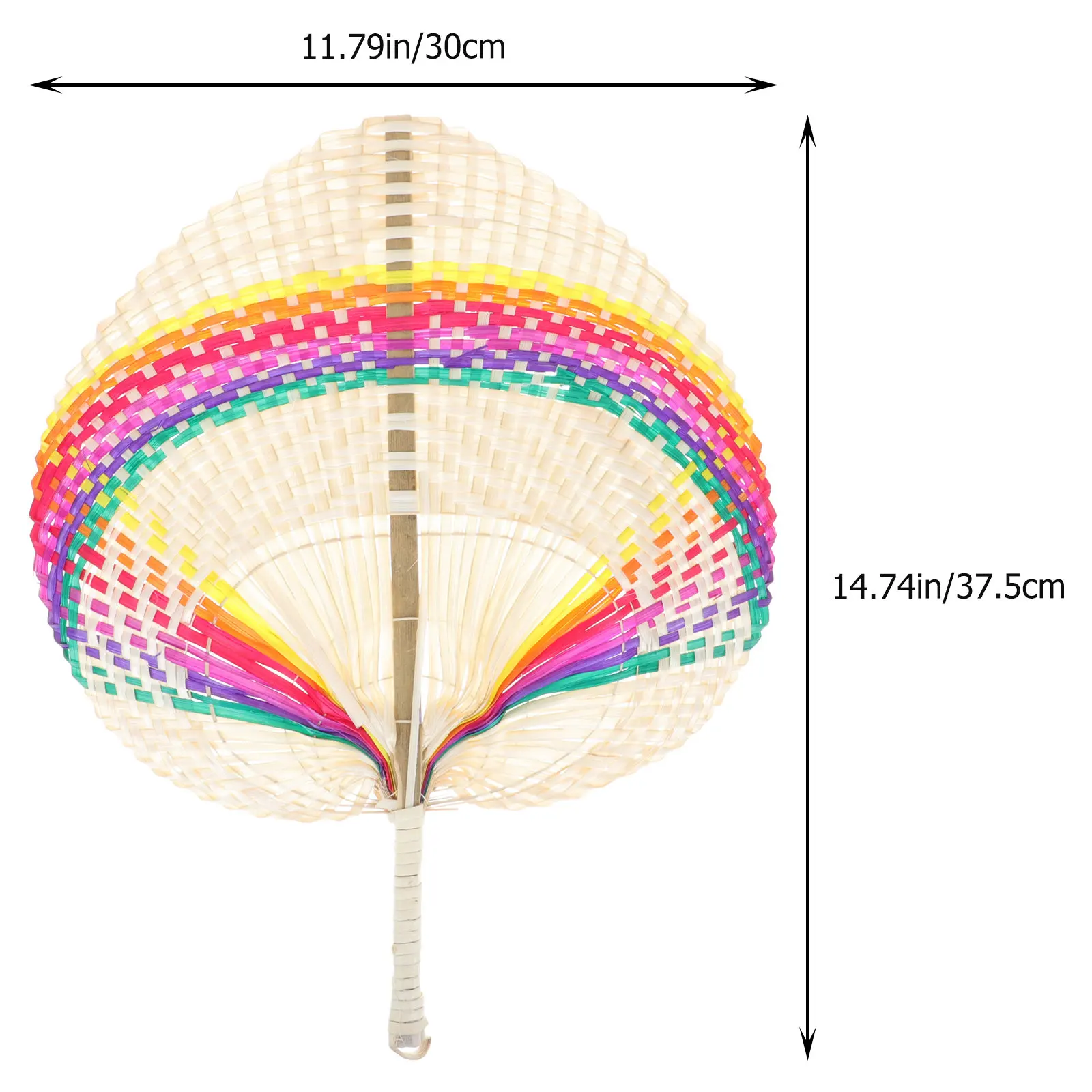 Woven Bamboo Hand Fan Handheld Cooling Fan for Adults Beach Wedding Party Decoration Colorful Chinese Style Wall Art
