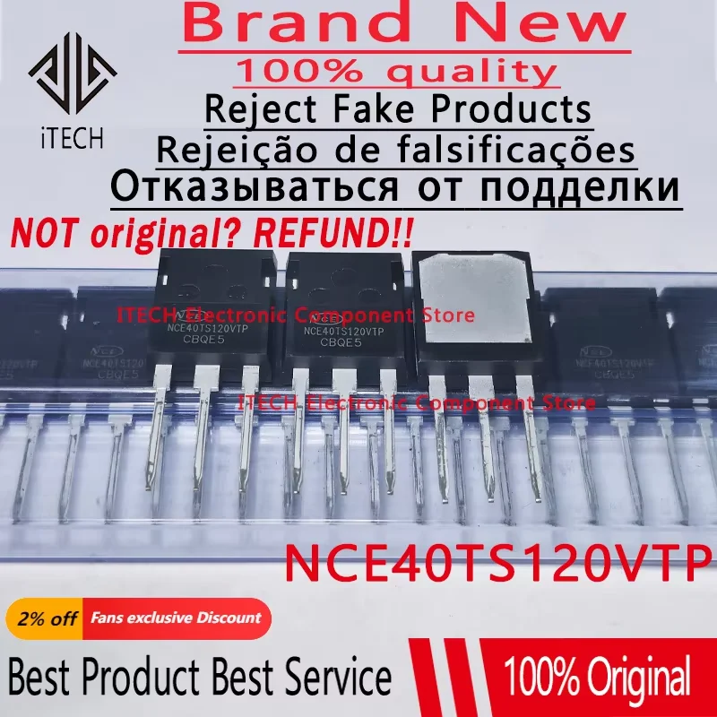 10pcs/lot Original NCE40TS120VTP 40TS120 TO-247P IGBT 100% New and Genuine High Quality
