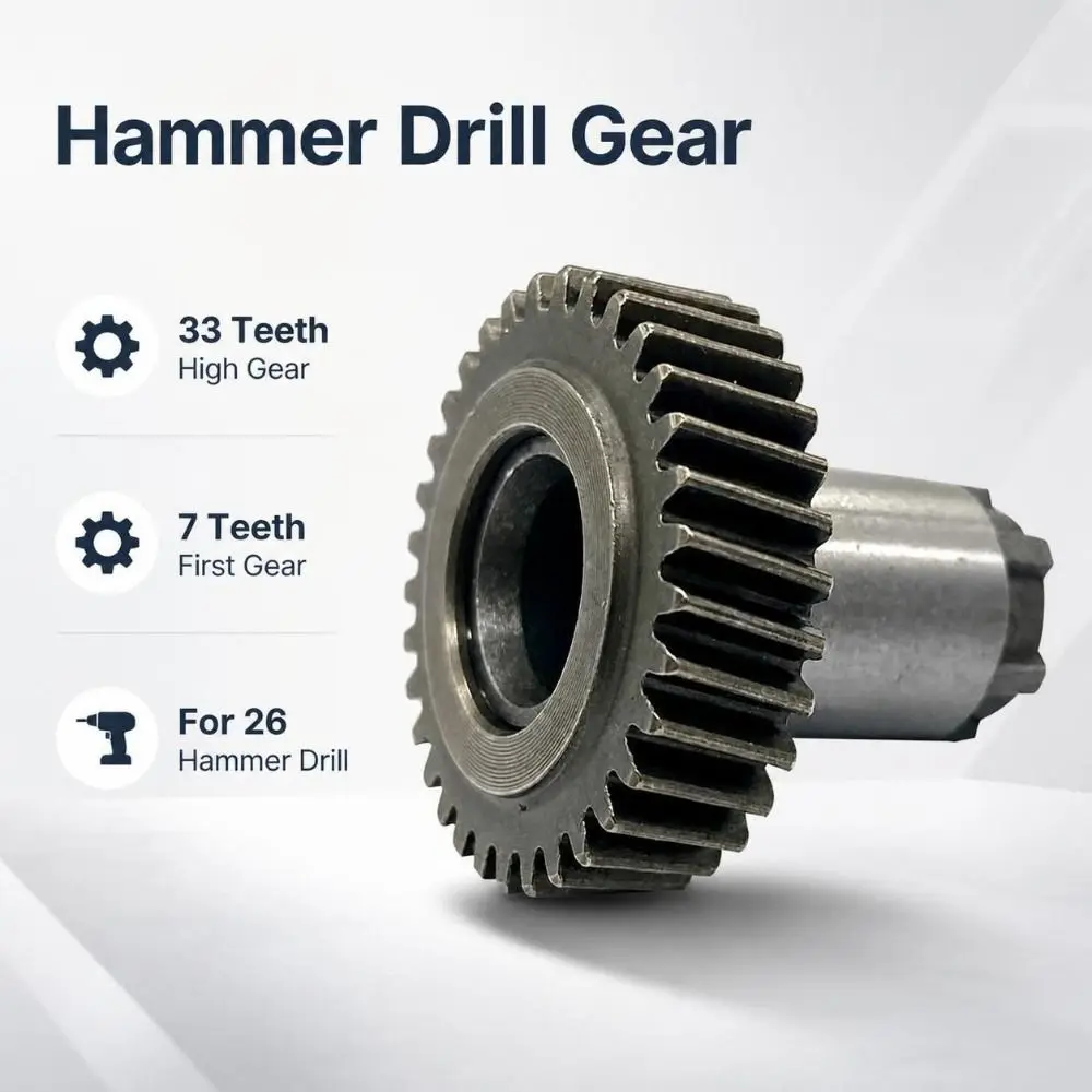 Cast Steel Hammer Drill Gear Impact Resistant Heavy Duty Impact Drill Gear Replacement Gear 7 Tooth Gear Power Tool Repair