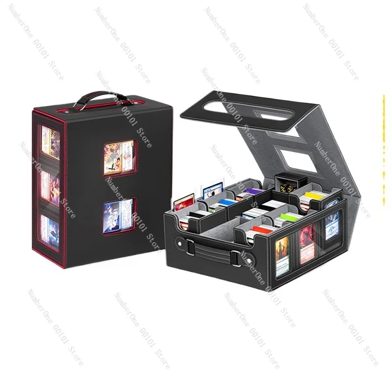 Large Capacity Magnetic Card Holder Set Multifunctional Split Design Hard Protector Case with Display Window Trading Card