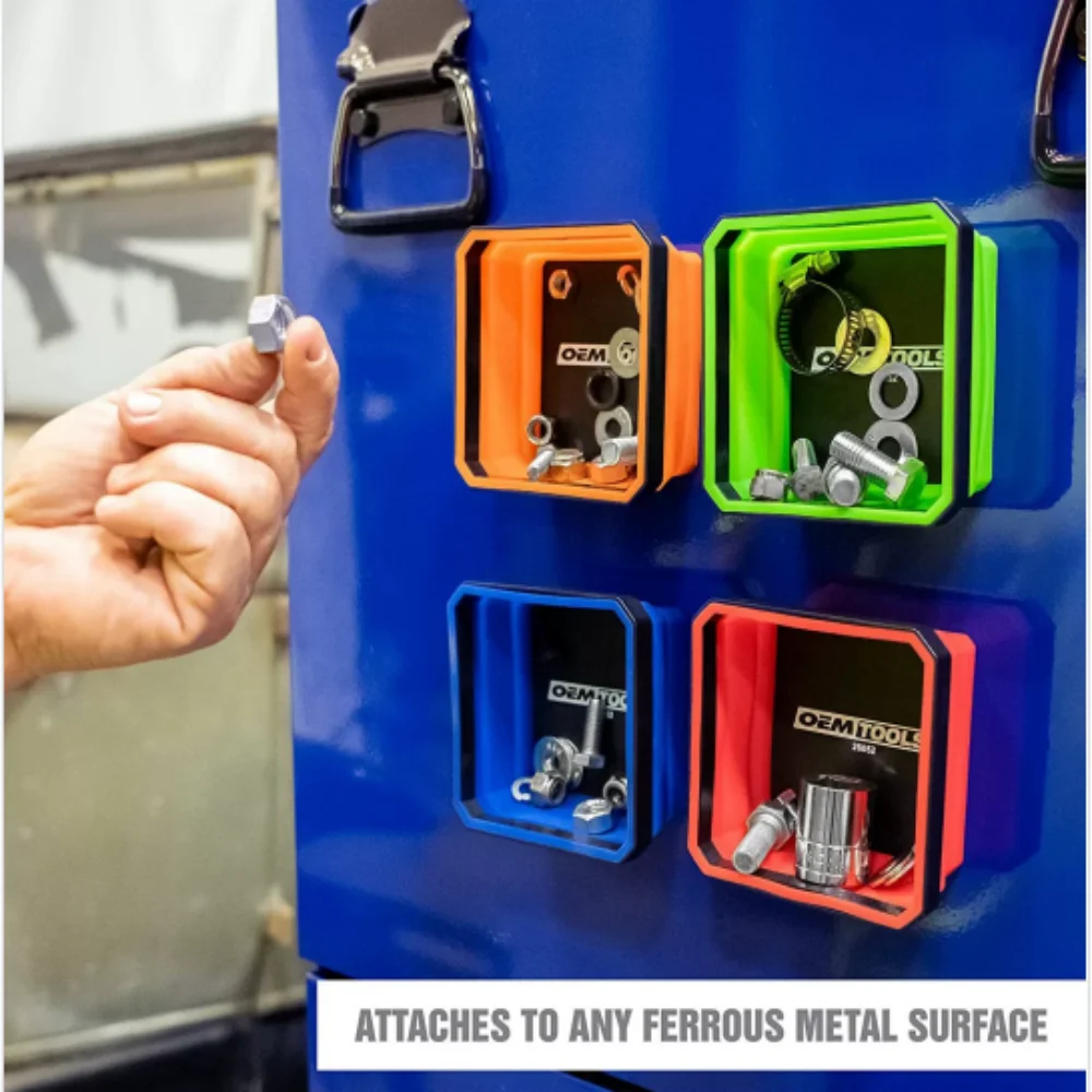 Magnetic Screw Organizer Box Foldable Silicone Tray for Bolts Nuts Washers Pins Screw Tool Organizer Hardware Accessories