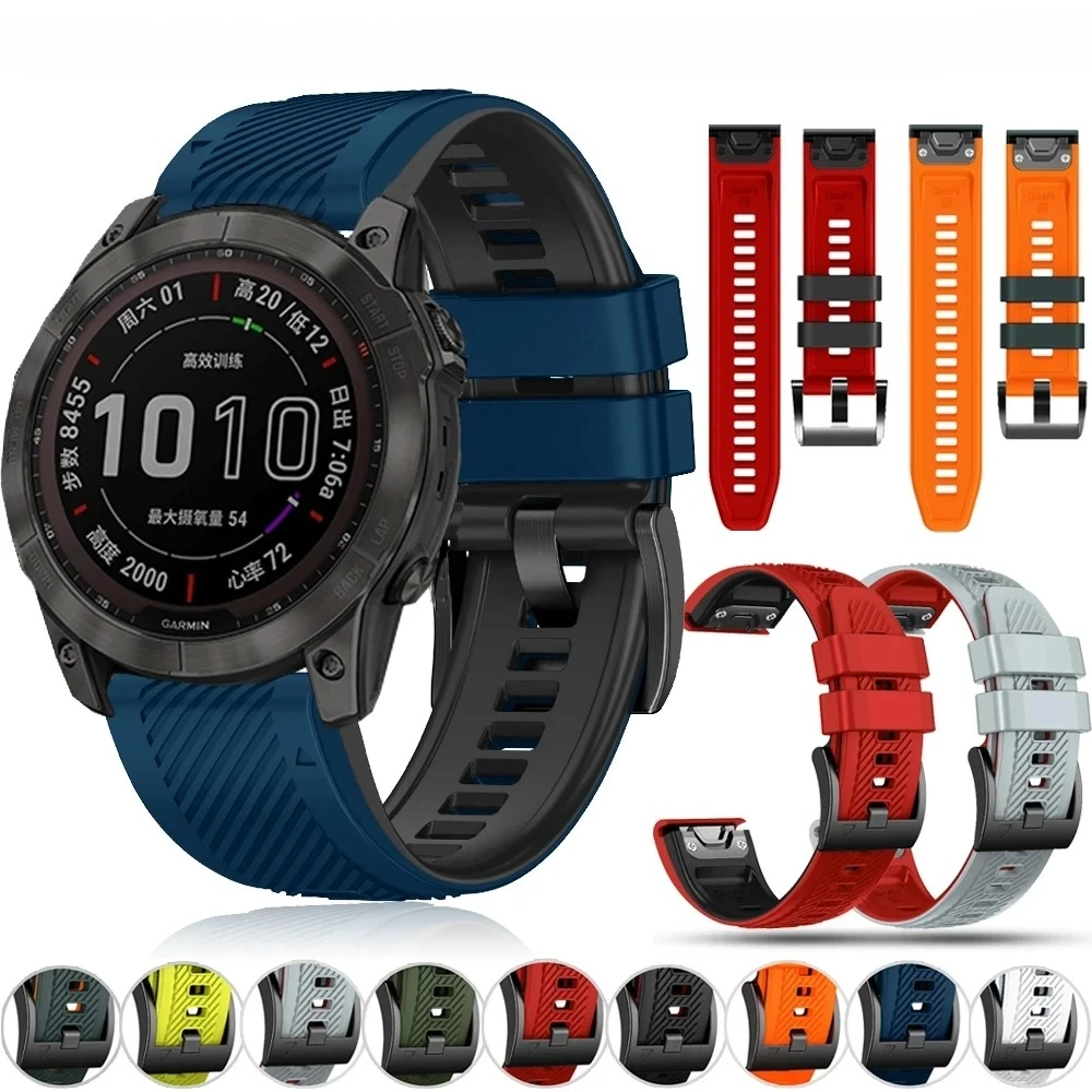 Watch Strap For Garmin Descent Mk3i Mk2i Mk2 Mk1 Fenix 8 6X 6 Pro 7X 7 Pro 5X 5 Plus Quickfit 22mm 26mm Silicone Bands Bracelet