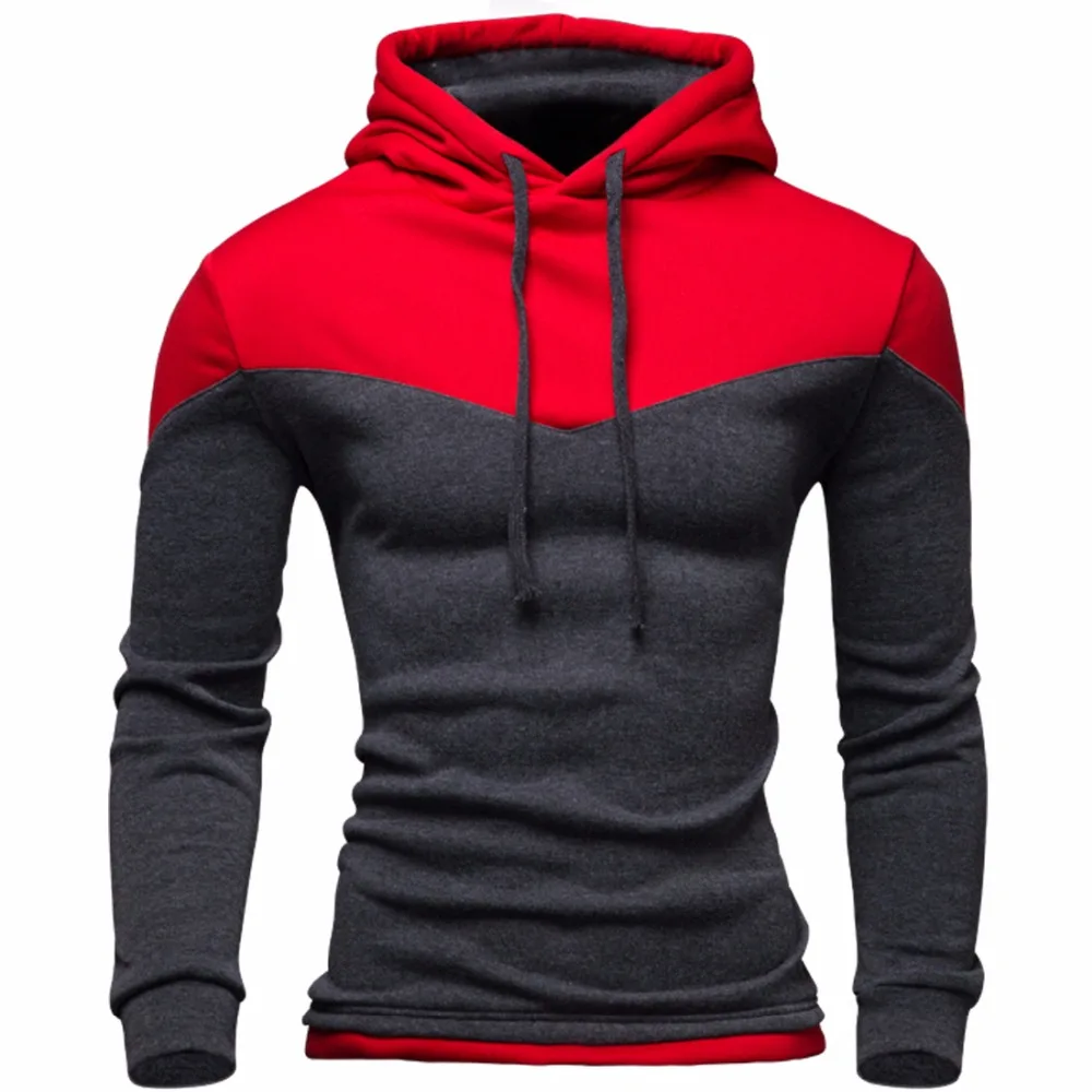 New Hoodies Men Fashion Sweatshirts Male Sweatshirt Teenage Casual Cardigan Hoody Jacket Autumn Coat Man Slim Patchwork Color