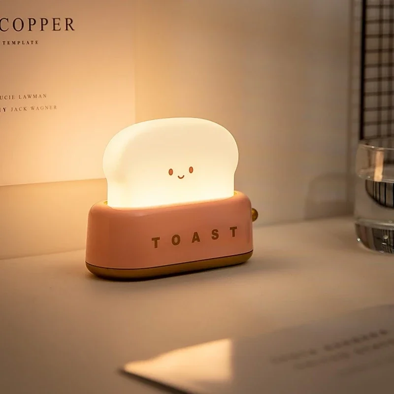 Rechargeable Toaster LED Lamp,Charming & Colorful Night Light  ,Ideal for Bedroom Decor and Unique Gift for Special Occasions