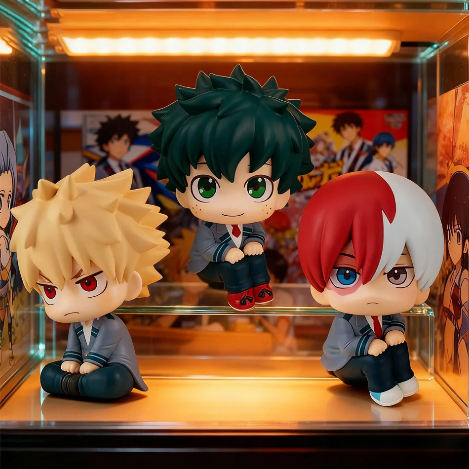 Bestseller! Super Cute Chibi Academy-Style PVC Figures (Izuku Midoriya / Katsuki Bakugo / Shoto Todoroki) – Collectible Toy view 2