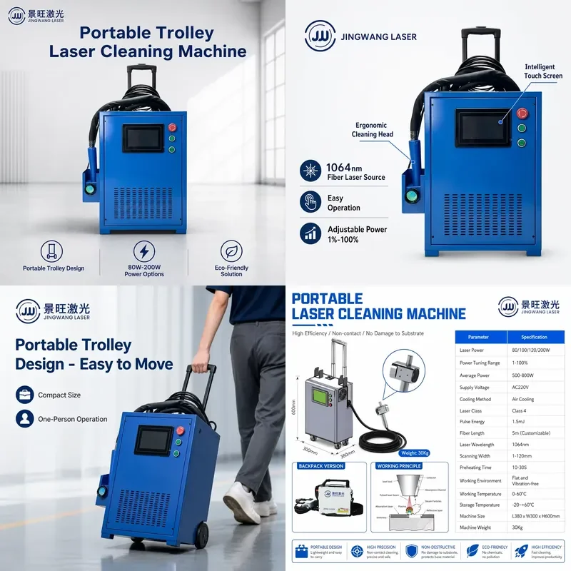 1064Nm Pulsed Portable Laser Cleaner for Metal Surface Treatment Rust Removal and Paint Removal