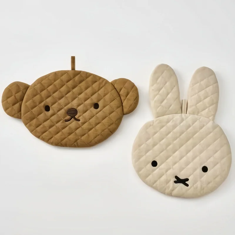 New Miffy Cute Oven Gloves Cartoon Kawaii Student Kitchen Cooking Cake Tool Cartoon Thickened Safety Mitten Coaster Pot Mat Gift