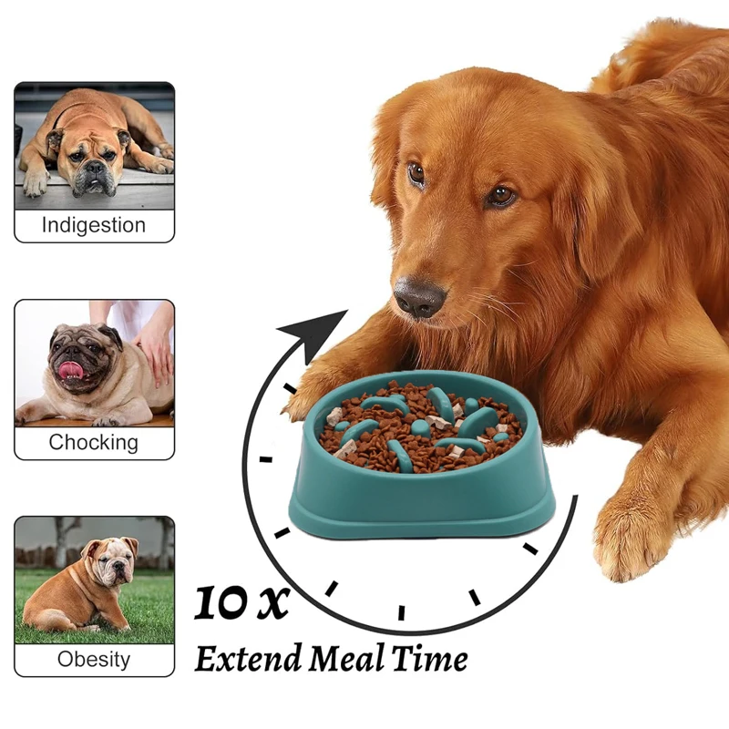 مغذيات الأكل البطيء للكلاب مكافحة الاختناق القلق الكلب لغز وعاء طعام التحفيز العقلي وعاء الحيوانات الأليفة عدم الانزلاق أطباق الكلاب كبيرة #3