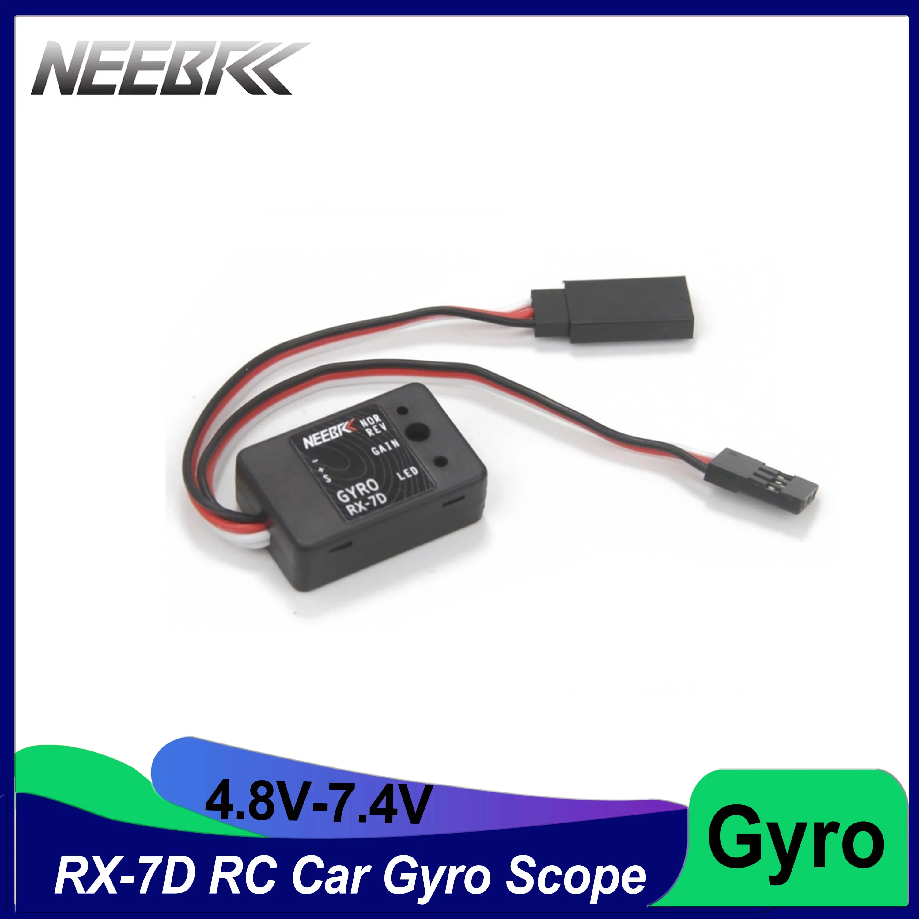

RX-7D Gyro Scope Micro Mini Gyro DC 4.8-7.4V for RC Car Drift Racing Vehicle Boat Digital/Analog Universal Transmitter&Receiver