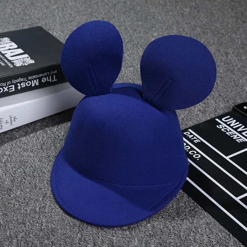 Disney Big Ears Fedoras For Women Fashion Classic Solid Color Cute Mickey Minnie Baseball Cap Girls Cartoon Unisex Headgear Kids