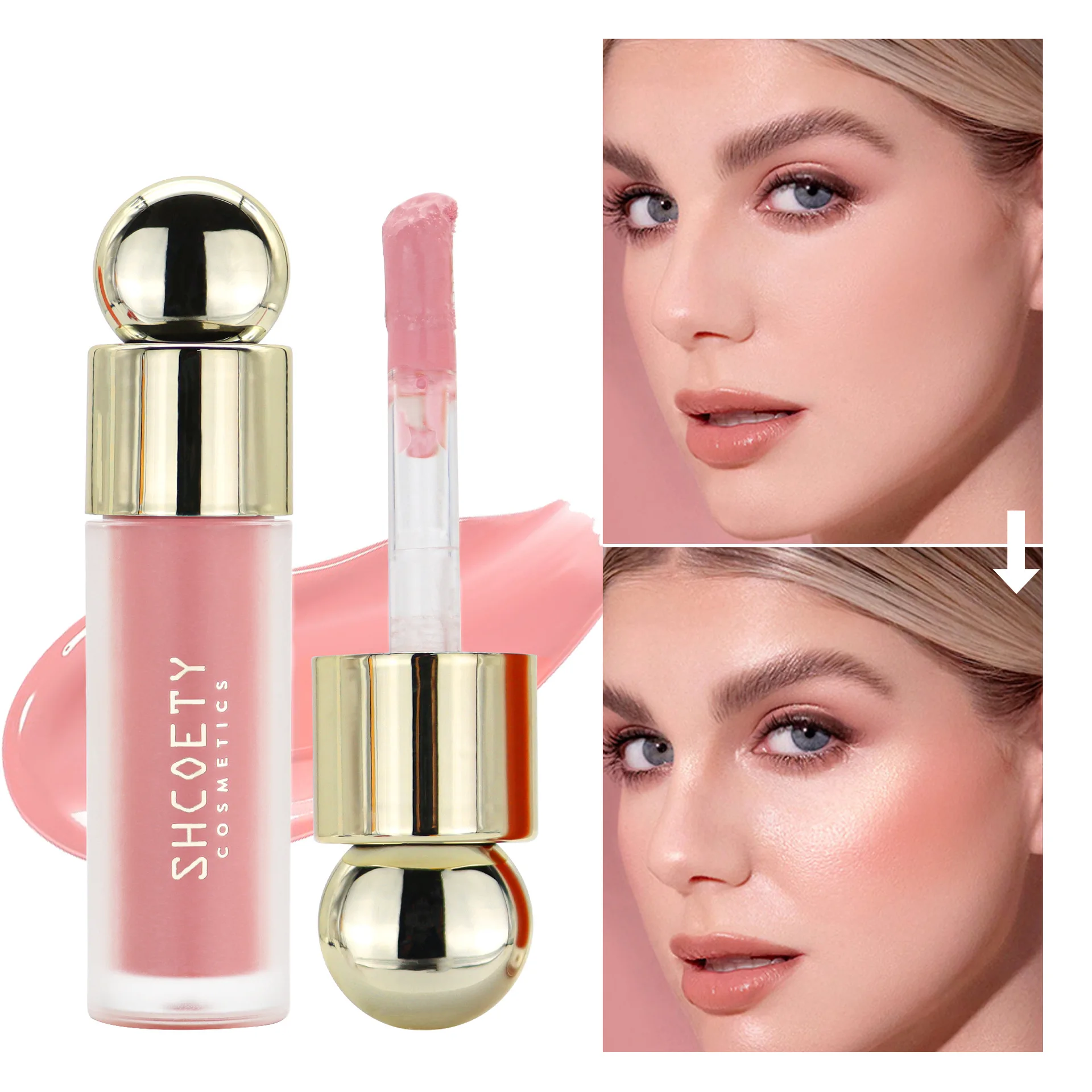 Rare Liquid Blush Beauty Moisturizes Lips Cheeks Multi-functional Natural Contouring Brightening Complexion Blusher Face Makeup