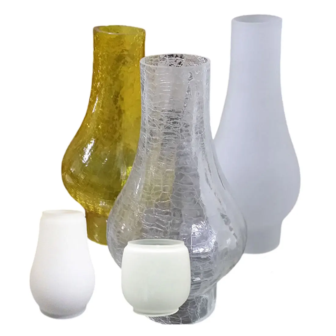 Substituição de abajur de vidro de chaminé curvo para lâmpadas de óleo de querosene abajur de vidro de rachadura vintage lâmpada de furacão capa de