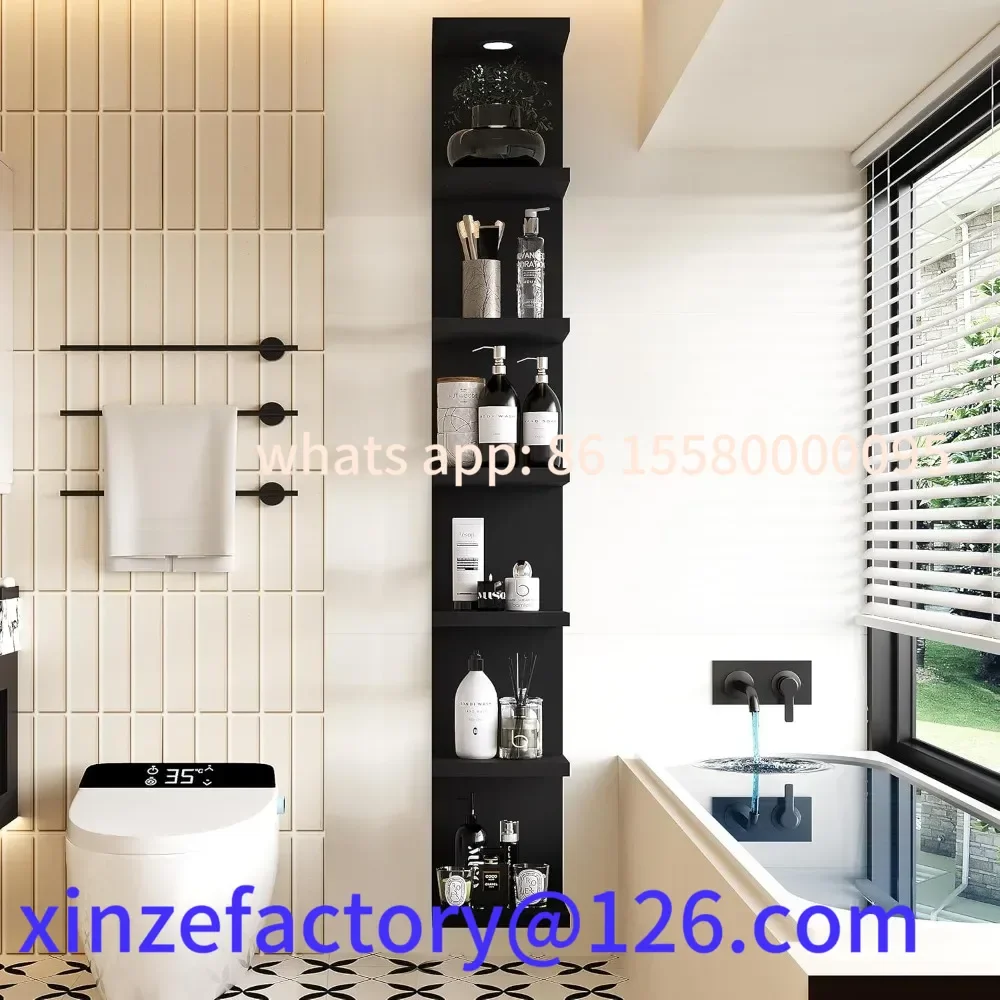 

Customizable Tool 7 Tier Wall Unit,Black Lack Wall Shelf,Display Floating Shelf with LED Remote Control