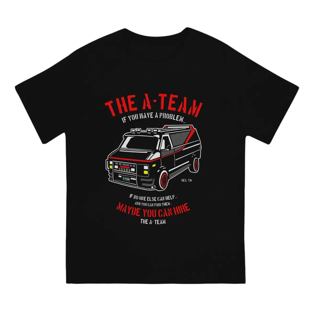 Mashup TV 80s Hanniba Men T Shirt The A-Team Crazy Tee Shirt Short Sleeve Round Collar T-Shirts Pure Cotton Printing Clothing