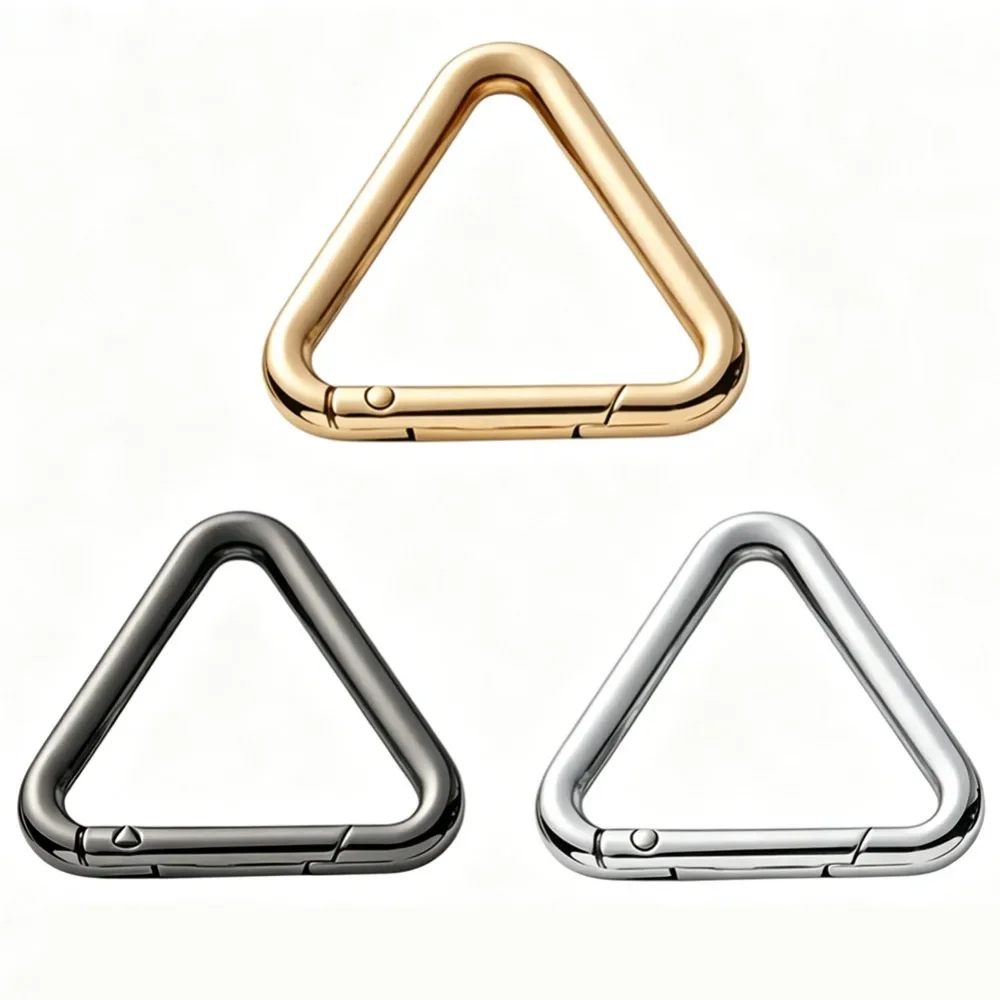 Triangle Spring Gate O Ring Openable Leather Bag Handbag Belt Strap Buckle Connect Keyring Pendant Key Chain Snap Clasp Clip