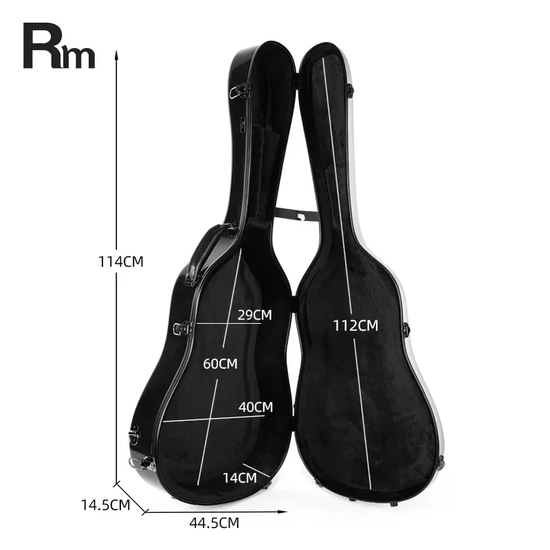 FRP Aviation Material Folk Guitar Case Waterproof Shockproof Hard Shell Protective Gig Bag for Acoustic Guitar Direct Sales