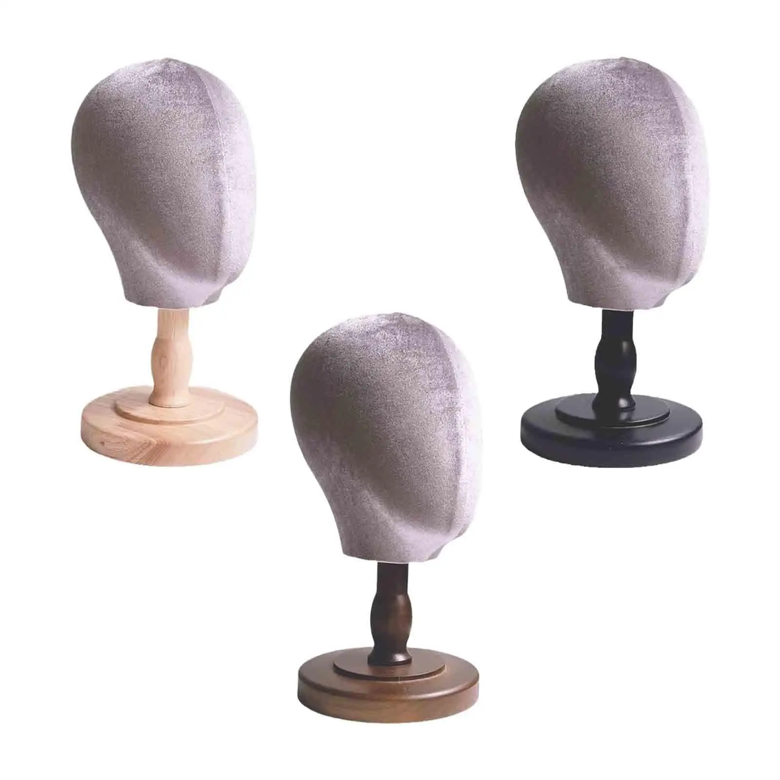 Soporte de cabeza de pelucas con Base de madera, soporte de sombrero, cabeza de MANIQUÍ PARA pelucas para trenzar el cabello, fabricación de pelucas, exhibición al por menor