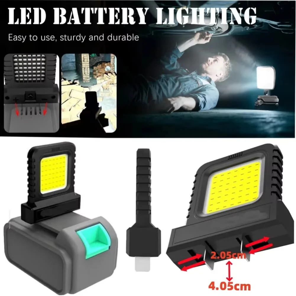 Floodlight Black, Orange, Red, Green Cordless Floodlight Battery-compatible Design ABS Plastic Housing PC Lens