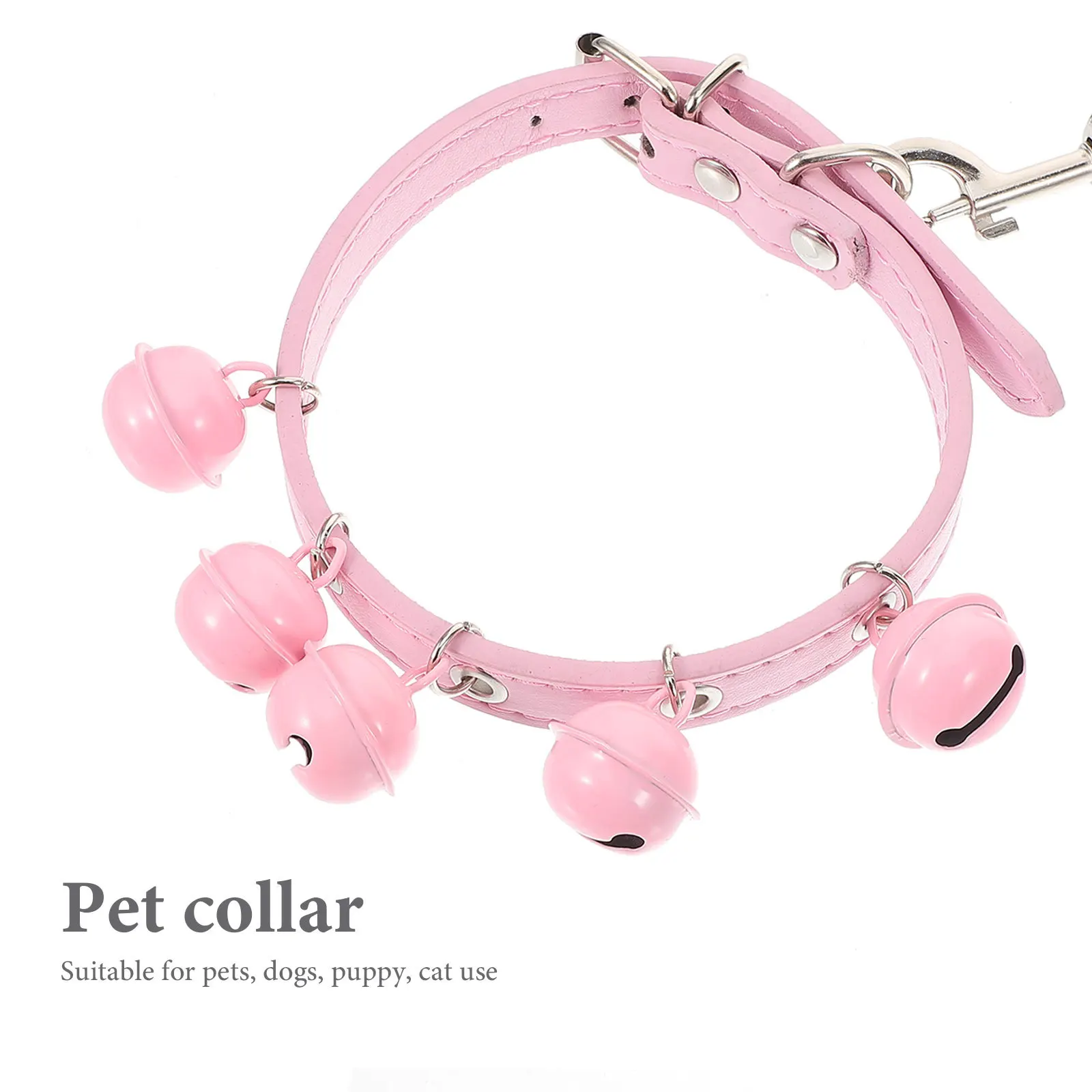 

Pet Dog Collar Leash Set Premium Durable Walking Strap With Bell For Cats Dogs Puppy Outdoor Sports Use Pink