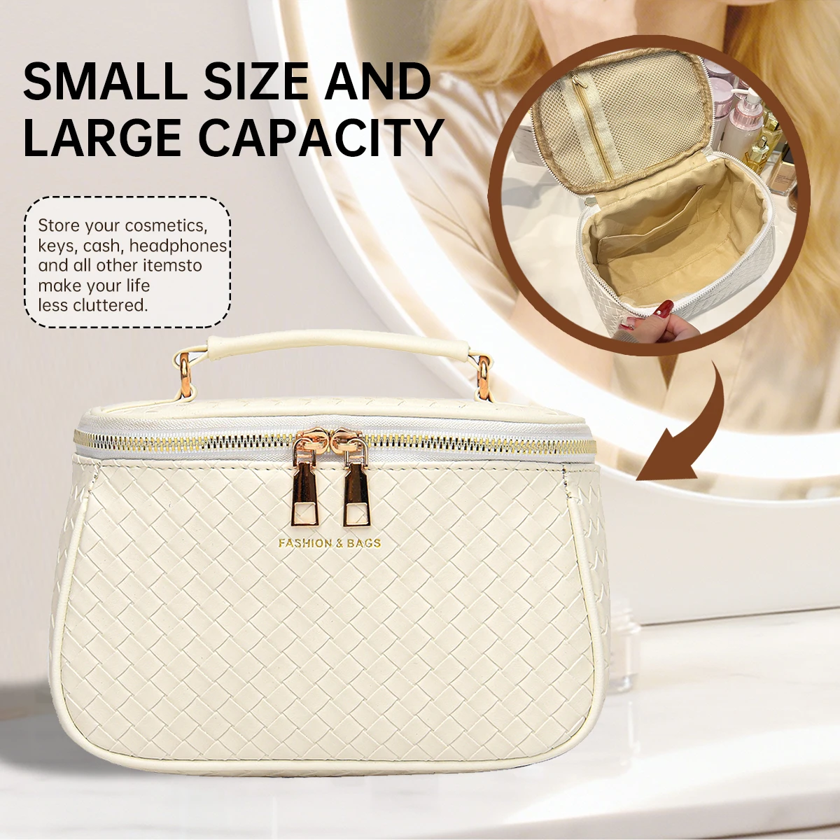 

Японская косметичка с ромбовидным узором, большая вместимость, высококачественная портативная дорожная сумка для туалетных принадлежностей, сумка-органайзер, подарок для девушки, корпоративные подарки