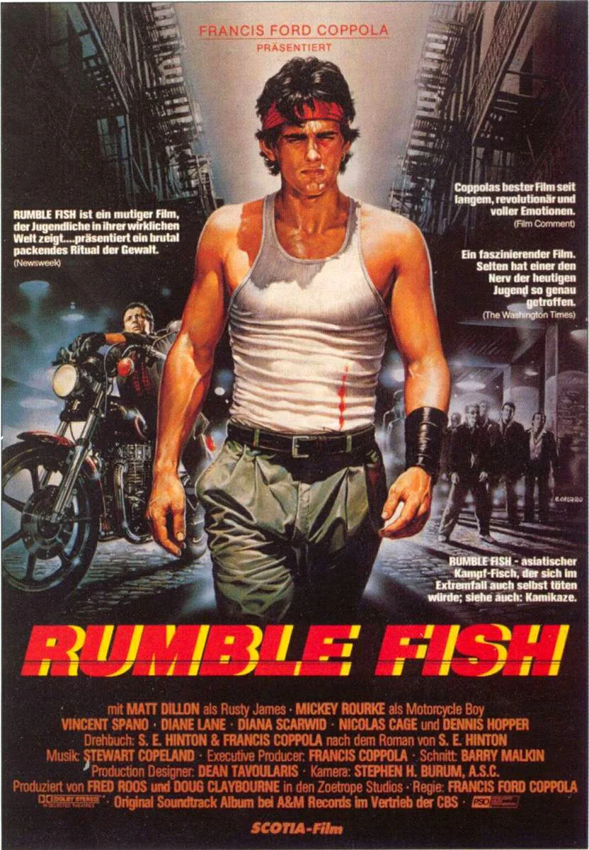 Film Rumble Fish (1983) Rusty James Wandposter Wanddecoratie Rome Decoratie