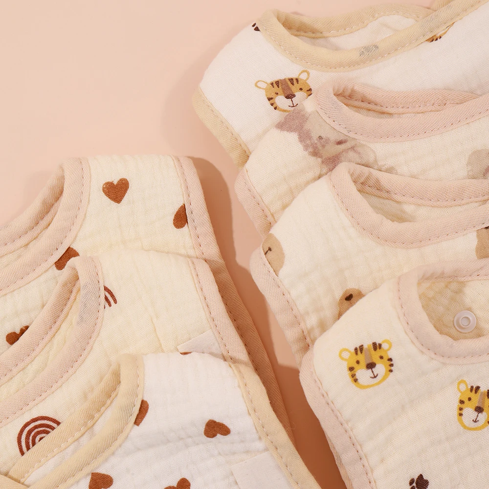 عشوائي 3 قطعة/المجموعة الطفل المرايل القطن الرضع تغذية مريلة الوليد ملابس التجشؤ باندانا للأطفال بنين بنات لينة منشفة لعاب الأطفال #4