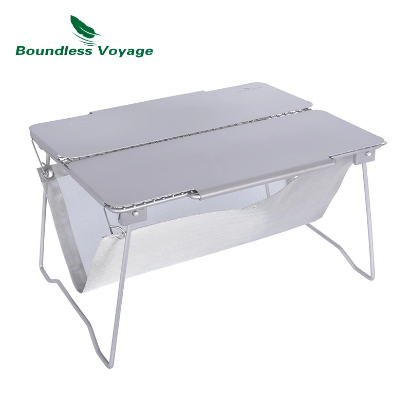 Boundless Voyage Folding Titanium Grill 2 in 1 Camping Table with Frying Plate & Folding Legs Outdoor Picnic Backpacking BBQ Net