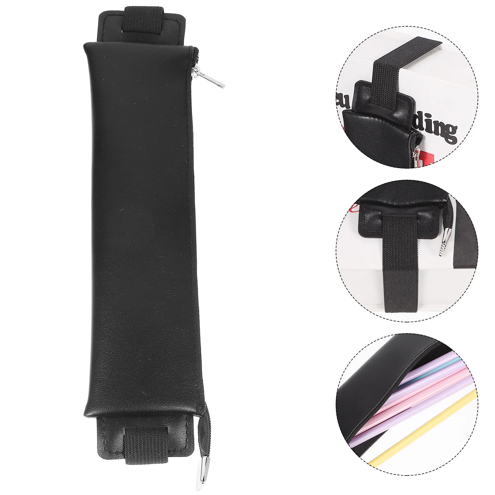 

Holder For Notebook Pu Pen Pouch With Elastic Pen Sleeve Storage Bag Gift Organizer Stationery Accessory