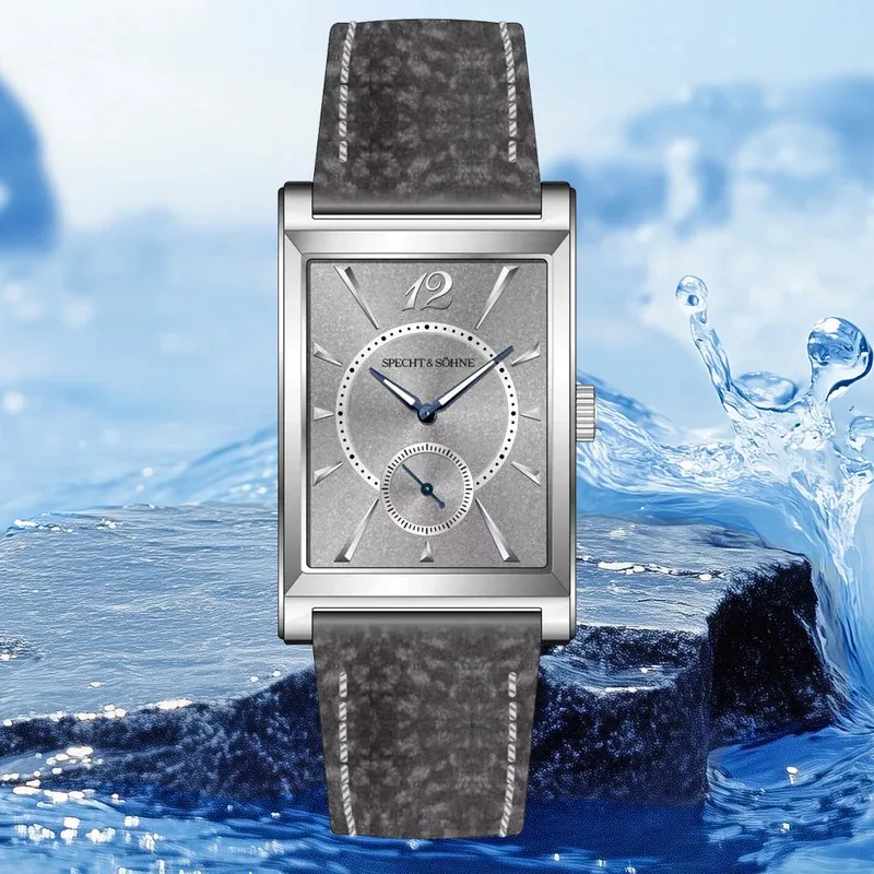 26 مللي متر Specht & Söhne ساعات مربعة للرجال سامسونج الصلب الياقوت كريستال اليابان حركة ساعة كوارتز ساعة رجالي