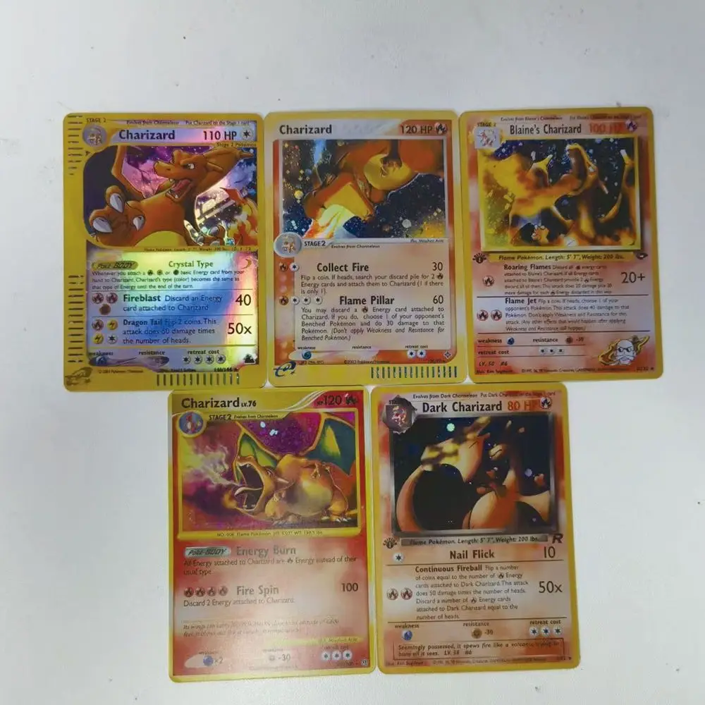 

Diy 5 шт. Charizard фольгированная карта PKM карманные монстры PTCG Game Trading одиночная фольга коллекционные карты игрушки для мальчиков подарки