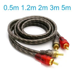 Ofc audio kabel sygnałowy 2 męskie do 2 męskie samochodowy sprzęt audio wzmacniacz kabel RCA złącze RCA 0.5m/1.2m/2 m/3m/5m kabel RCA do samochodu