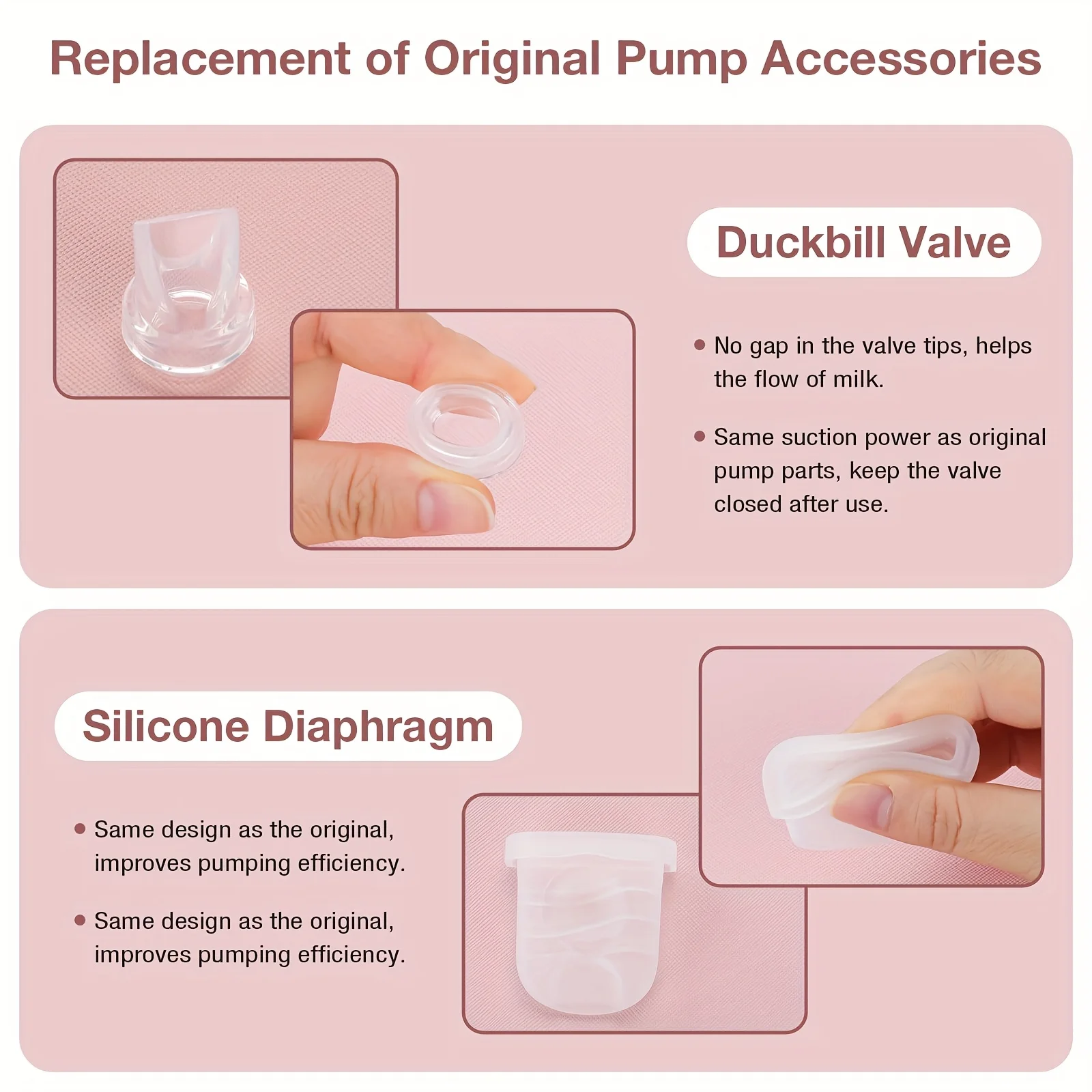 6 قطع صمام منقار البط وغشاء من السيليكون متوافق مع ملحقات مضخة الثدي eufy S1 Pro/S1/E10، NCVI/Zooawa/Nuliie S32