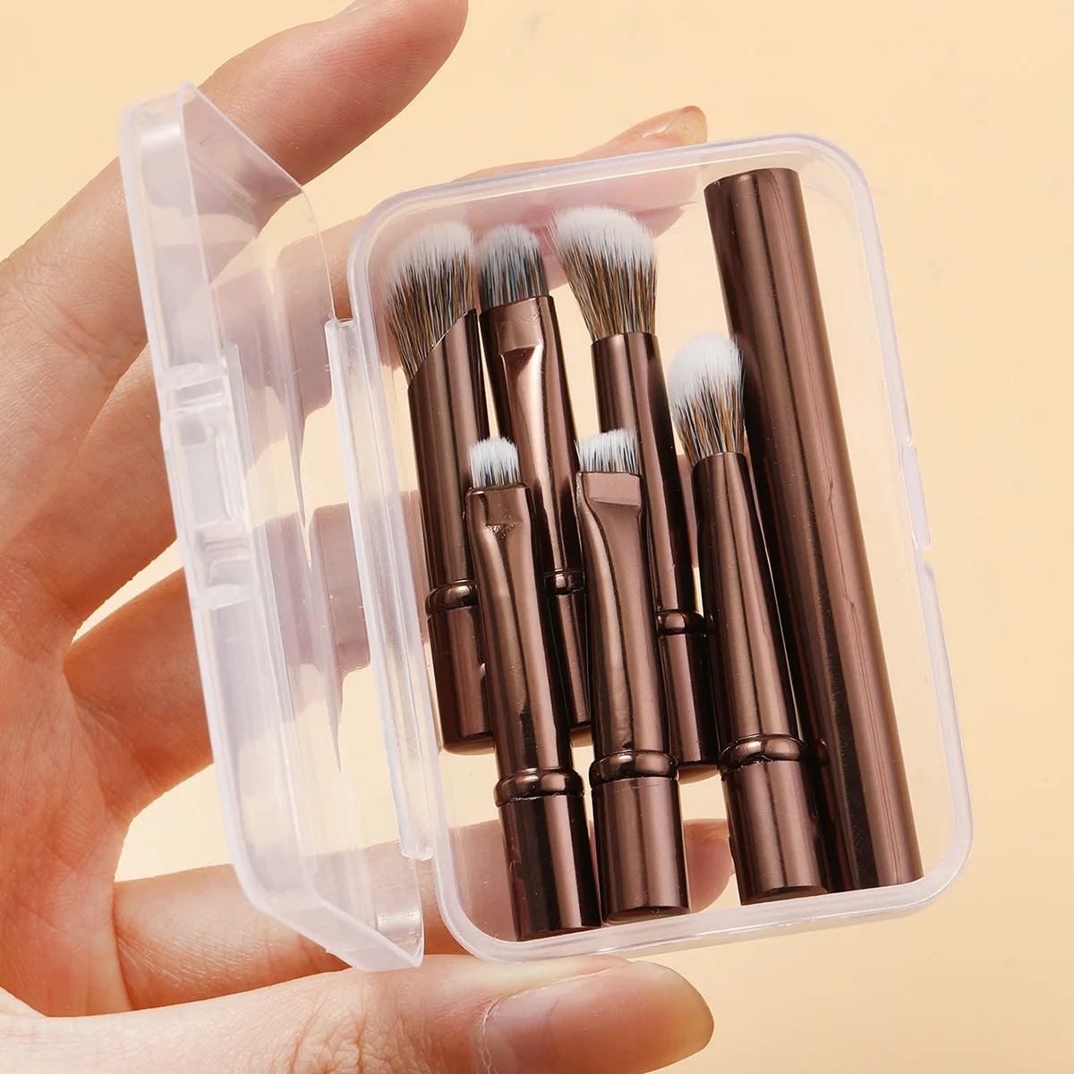 6-Pack Portable Makeup Brush Replacement Brush Head Nose Shadow Brush Travel Set Portable Cosmetic Powder Foundation Blush