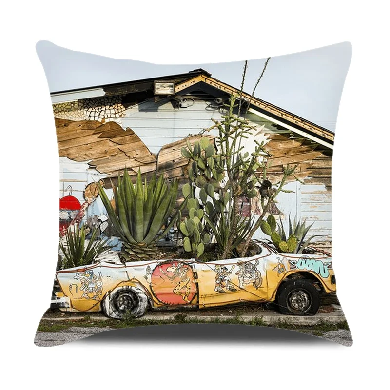 Industrial Retro Style Decorative Pillow Cover Printed Car Seat Cushion Cover Personalized Home Decor