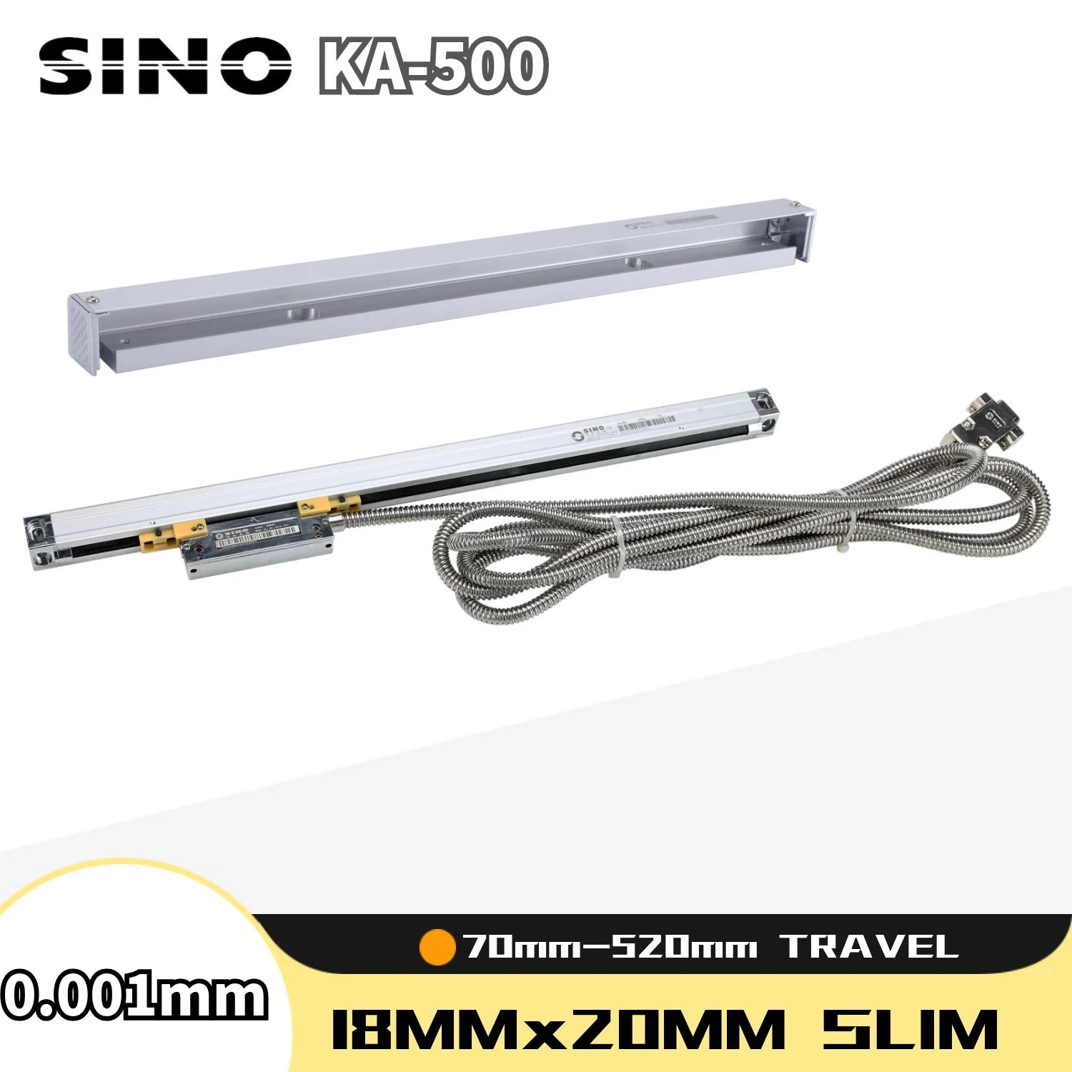 Régua de Grade Óptica Sino-fina Slim Dro Linha de Escala Linear Ka500 1um 0.001 mm Ttl 70 mm 120 mm 270 mm 320 mm 370 mm 420 mm 470 Milímetros