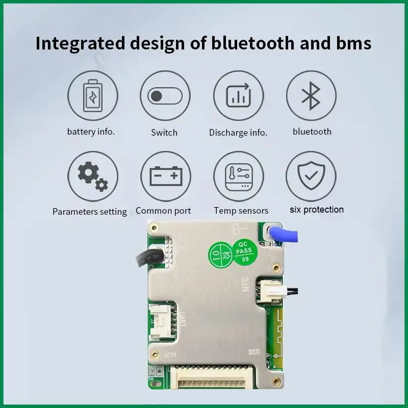 JBD BMS 24 فولت 36 فولت 48 فولت 20A الذروة المستمرة 60A 7s 8s 9s 10s 11s 12s 13s 14s BT APP uart ليثيوم أيون LFP بطارية لوحة التوازن الذكية