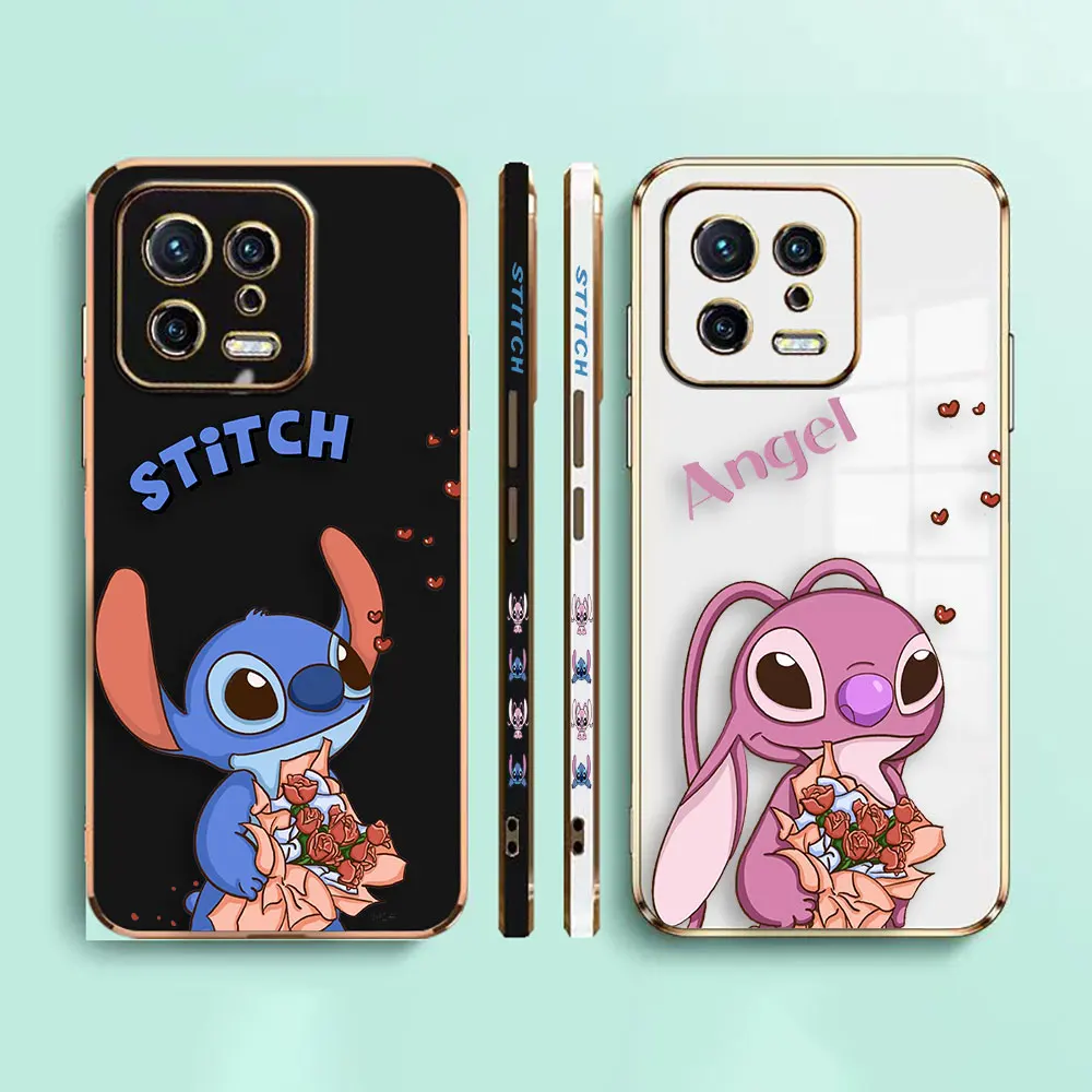 Cover Smooth E-TPU Phone Case Xiaomi 8 9 10 10T 11 11T 12 12T 13 13T LITE PRO 4G 5G Case Shell Funda Cute Lion S-Stitch Angel