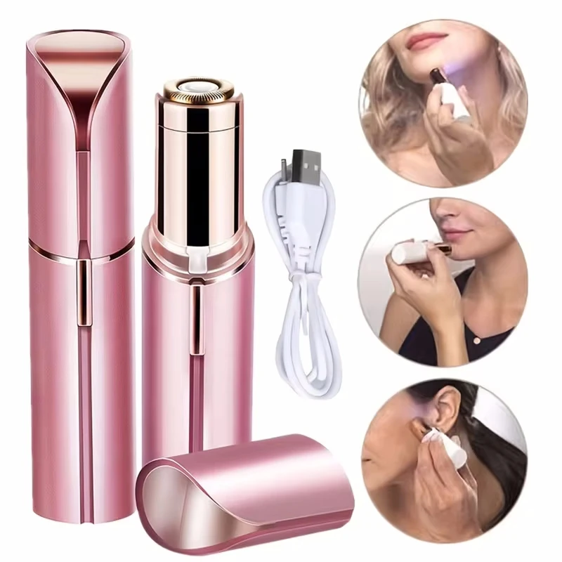 2024 New Epilator Face Hair Removal Lipstick Shaver USB Electric Eyebrow Trimmer Women\'s Hair Remover Mini Shaver epilator