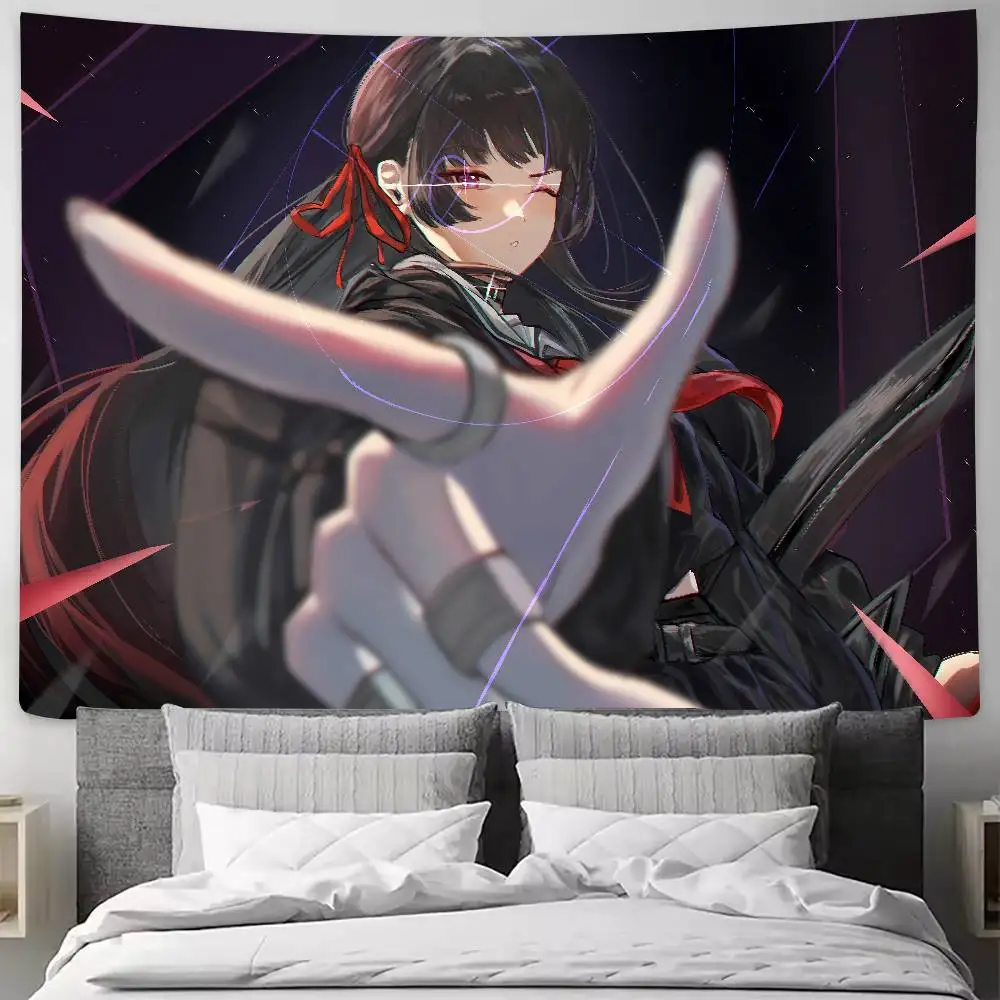 Hot Pretty Girl Chisa Wuthering Wave GAMING Tapestry Wall Hanging Wall Rugs Dorm Decor Blanket Camping Decoration Tapestry