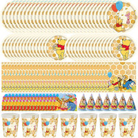 Disney Winnie The Pooh Birthday Decoration Kids Happy Winnie Themed Birthday Paper Cups Napkins Plate Tablecloth Party Favor Kit