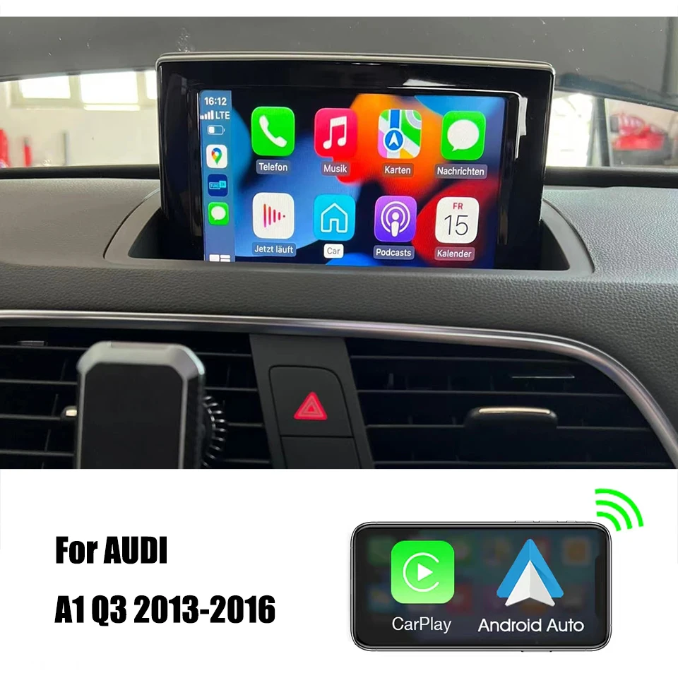 Android Auto Interface Apple Wireless CarPlay Update Adapter for AUDI Q3 A1 2013 2014 2015 2016 Car Navigation Reversing System