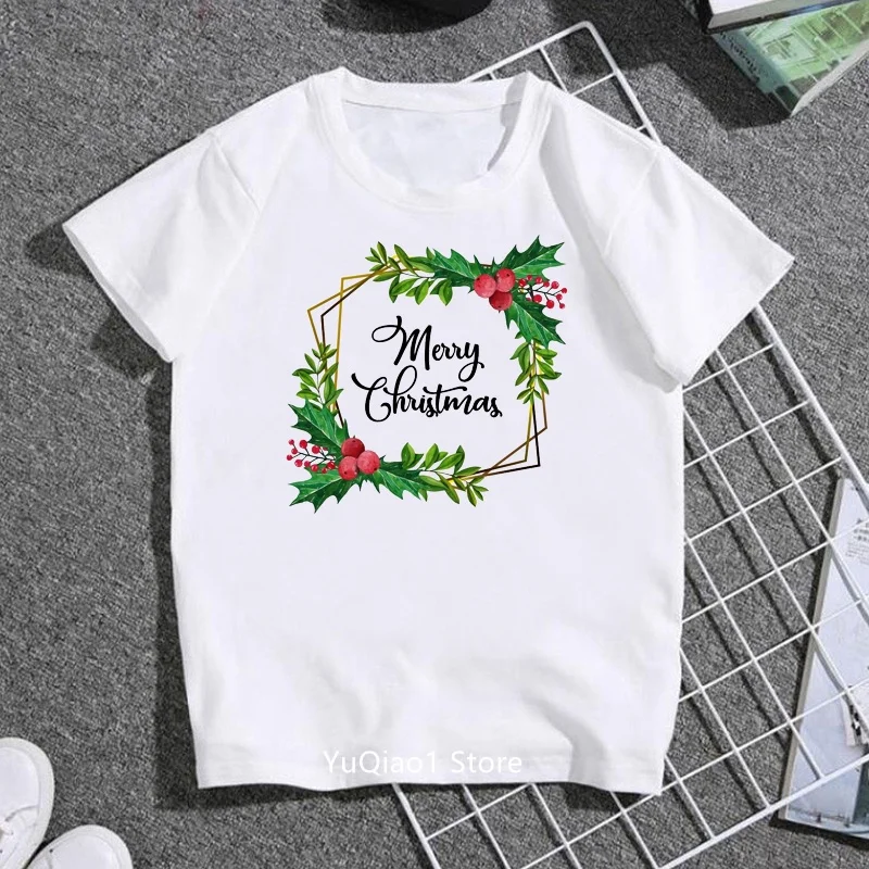 

Cute Children T-shirt 2023 New Year Baby Toddler Boy Girl Clothes Christmas T Shirt Short Sleeve Basic Tee Xmas Gift 2-13 Yrs