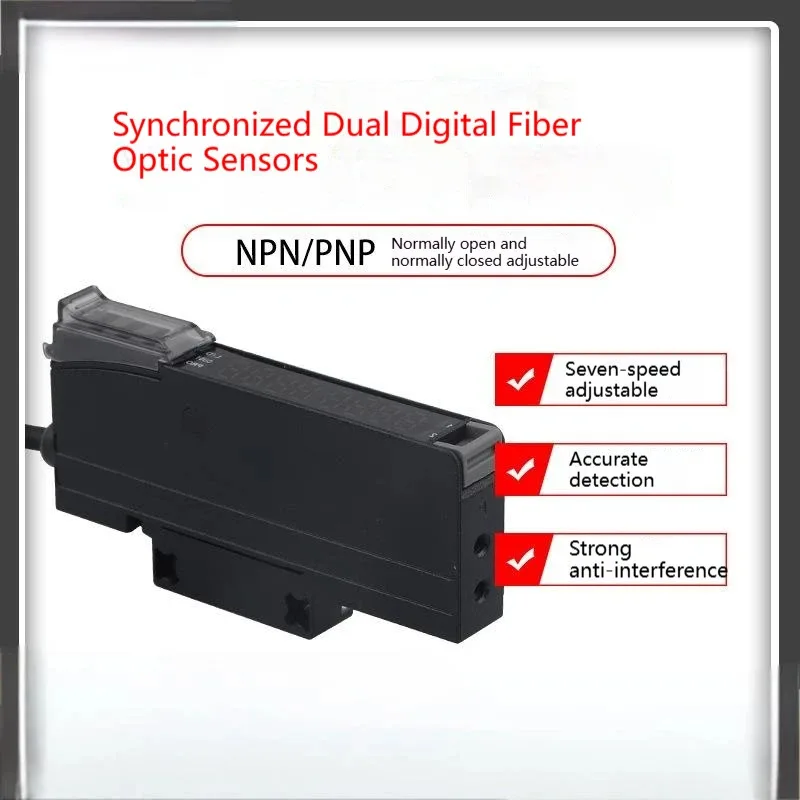3-Wire Fiber Optic Amplifier - Diffuse Reflective Photoelectric Sensor for Inductive Detection