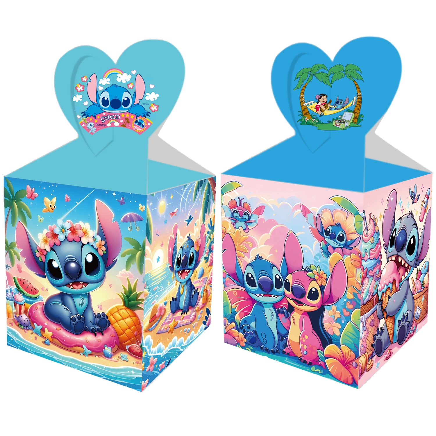 Lilo&Stitch Candy Boxes Cookies Chocolate Snacks Gift Boxes Pink Angel Popcorn Boxes Kids Boy Girl Birthday Party Favor Supplies