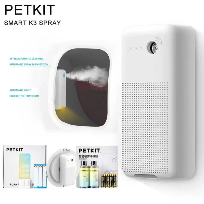 Petkit MAX Cat Litter Box Cleaning Accessoriess Original Smart K3 Spray Odor Eliminator N50 Cat Toilet Odor Control Air Cleaning