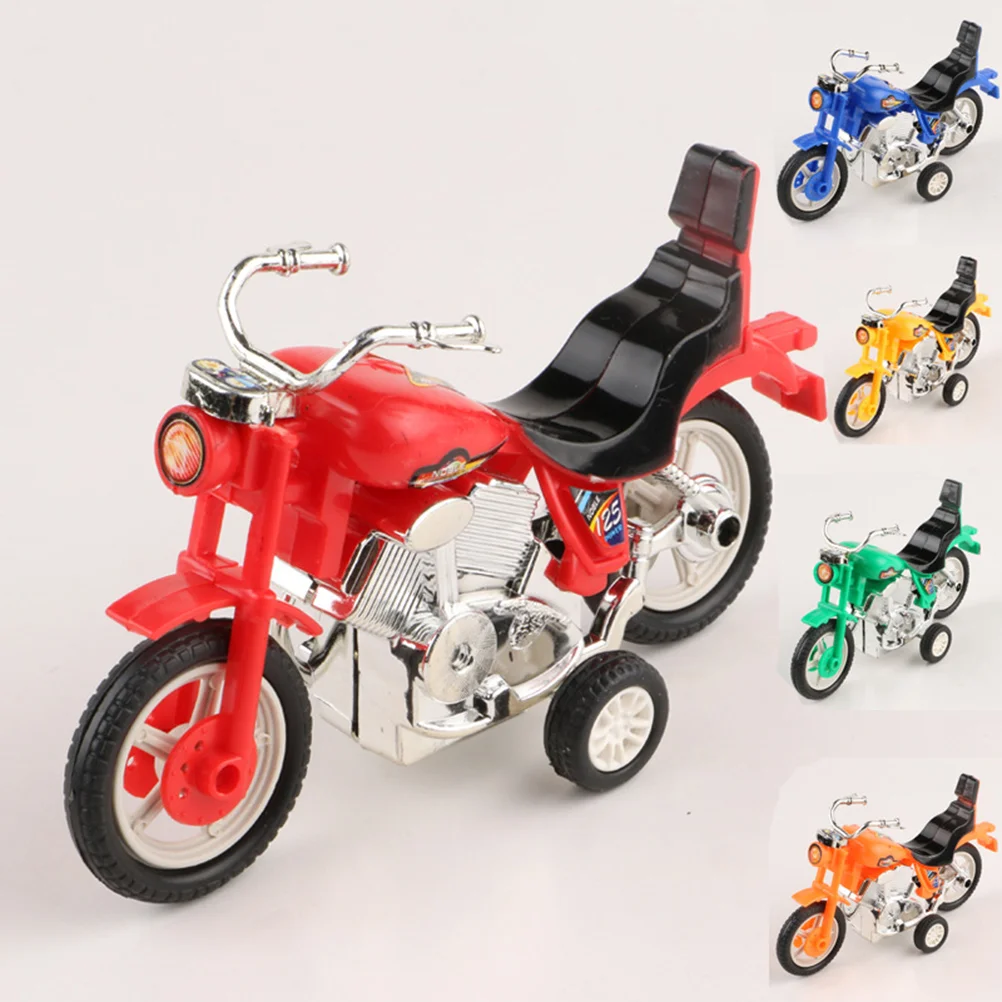 4 Pcs Friction Powered Toy Kids Motorbike Toys Mini Motorcycle Model Airplane Inertial for