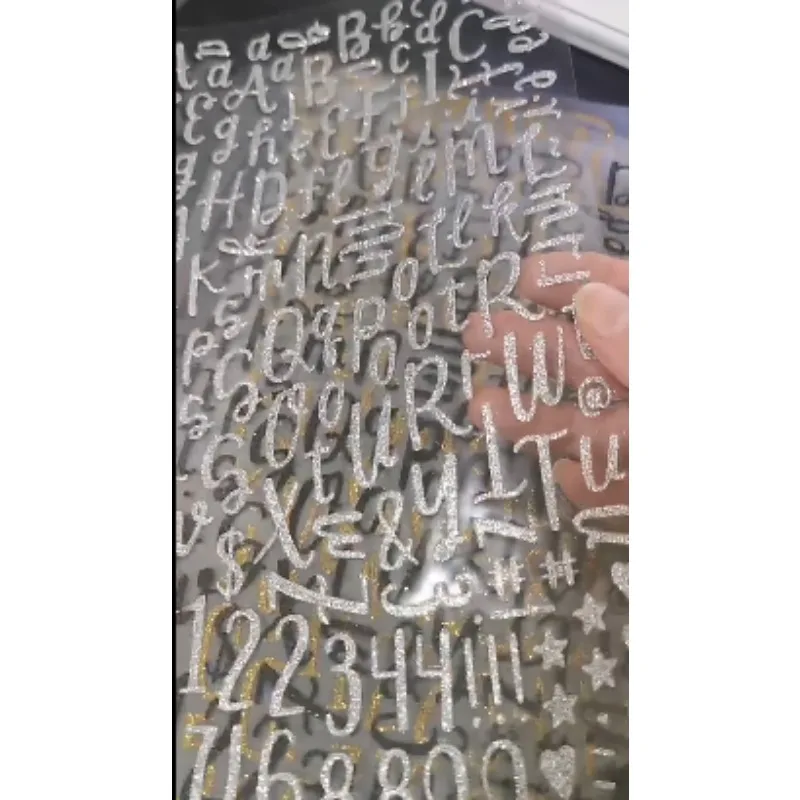 8pcs/set Sparkling Numbers and Letters Can Be Freely Matched with Stickersfor Kid Handmade Children's Day Gift Materials
